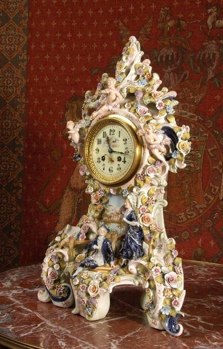 fig 1. Stunning Porcelain Boudoir Table Clock by Japy Freres